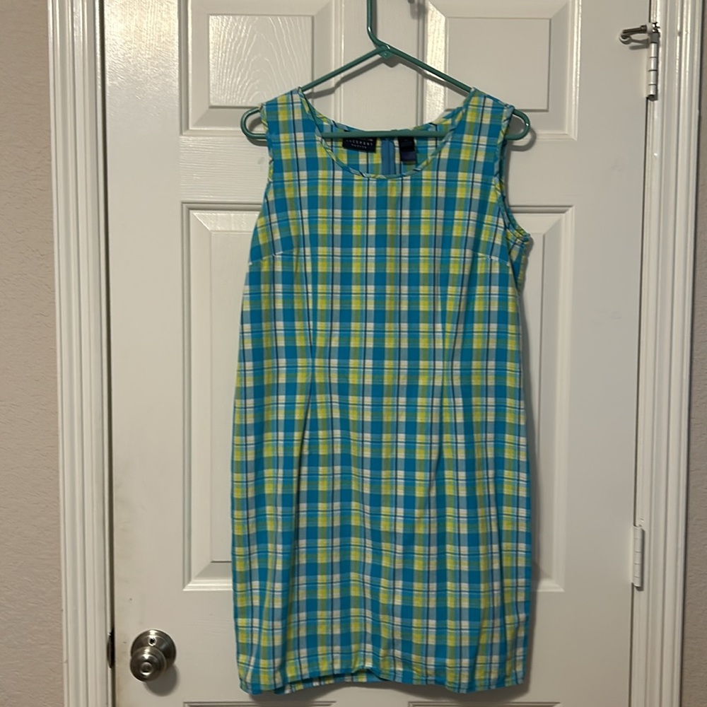 Liz Claiborne Lizsport Petite Plaid Sleeveless Dress Petite 12